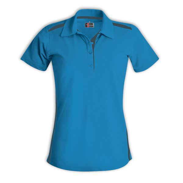 Ladies Vector Polo - Cyan/Graphite -  End Of Range