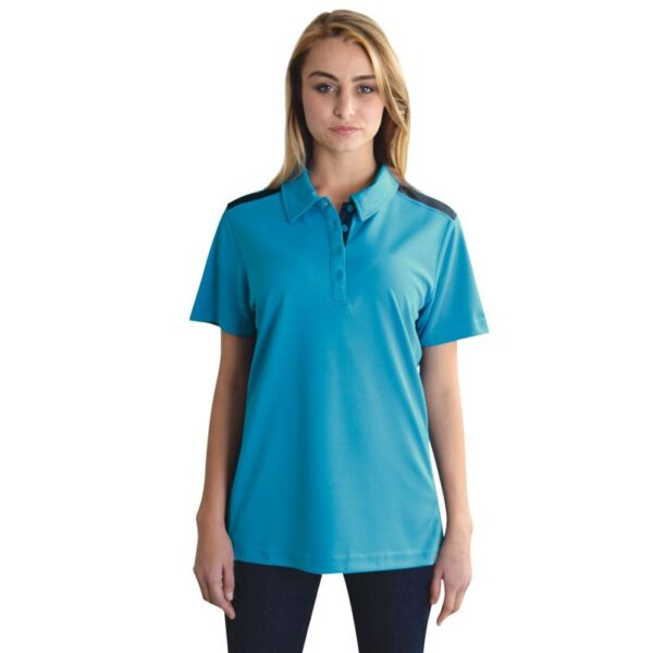 Ladies Vector Polo - Cyan/Graphite -  End Of Range