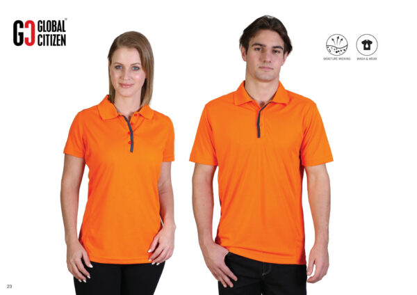 Ladies Vector Polo - Cyan/Graphite -  End Of Range