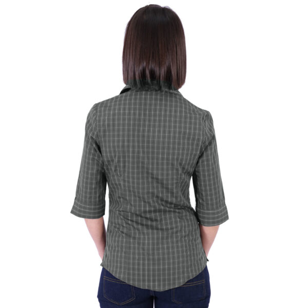0016451_donna-blouse-34-sleeve-check-3 Donna Blouse 3/4 Sleeve - Check 3