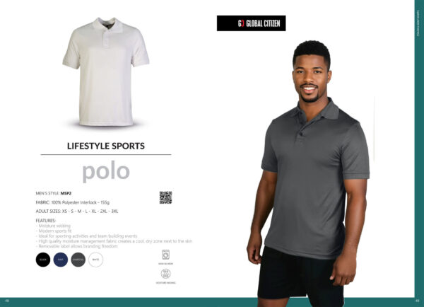 Unisex Lifestyle Sports Polo - Navy - End Of Range