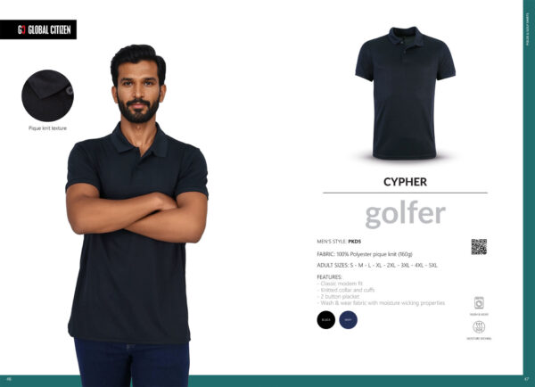 T-Shirts & Tops Header 2 Cypher Golfer - Navy