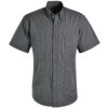 CAS2C3 - charcoal Cameron Shirt Short Sleeve - Check 3