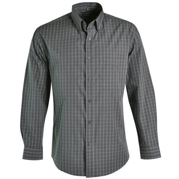 CAS4C3 - charcoal Cameron Shirt Long Sleeve - Check 3