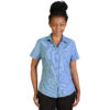 DOB2S5 model - sky Donna Blouse Short Sleeve - Stripe 5