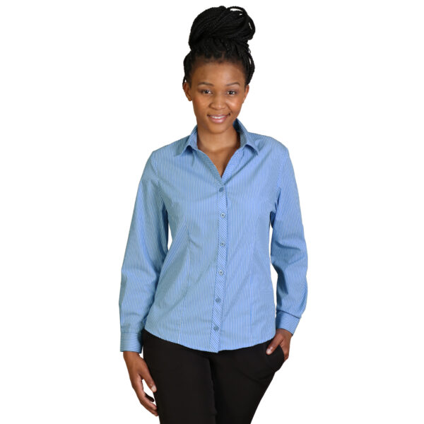 DOB4S5 model - sky Donna Blouse Long Sleeve - Stripe 5