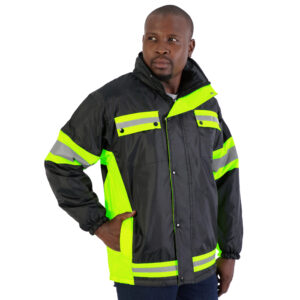 HVJ3 model - black yellow High Visibility Spark Jacket