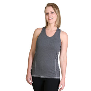 LGT1-model-graphite-mel Ladies' Active Top - Graphite Melange - While Stocks Last