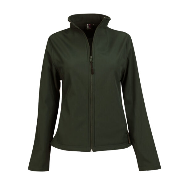 LSS2-Dark Olive-front Ladies' Katana Softshell Jacket