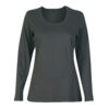 Ladies 150g Fashion Fit T-Shirt - long sleeve - Charcoal - End Of Range