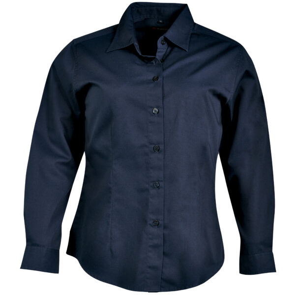 LWS2 navy Ladies Classic Woven Shirt Long Sleeve