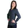 ROB4C1 model - navy Roselina Blouse Long Sleeve - Check 1 - Navy